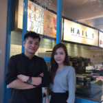 Hail's founders Jason Chong and Jess Au proudly stands in front of their Uptown Damansara soft serve joint.